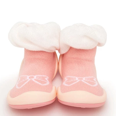 Komuello Baby Girl First Walk Sock Shoes Bow White 9 Komuello Baby Girl First Walk Sock Shoes Bow White - Image 7