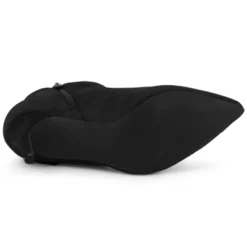 Allegra K Women's Pointed Toe Zip Stiletto Bow Heels Boots -Georgia Shoes Shop GUEST cf71a382 0553 43c3 84f7 dfb737413216