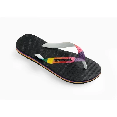 Havaianas - Women's Top Pride Strap Flip Flop Sandals - Black With Rainbow Strap 4 Havaianas - Women's Top Pride Strap Flip Flop Sandals - Black With Rainbow Strap - Image 2