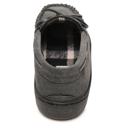 Minnetonka Men's Suede Plaid Lined Hardsole Moccasin Slippers 5 Minnetonka Men's Suede Plaid Lined Hardsole Moccasin Slippers - Image 3