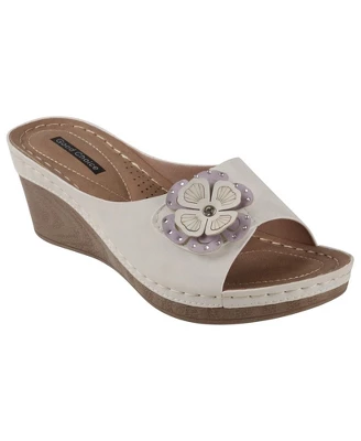 GC Shoes Naples Flower Comfort Slide Wedge Sandals 8 GC Shoes Naples Flower Comfort Slide Wedge Sandals - Image 6