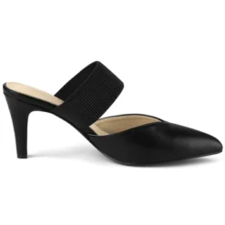 Allegra K Women's Pointed Toe Elastic Strap Stiletto Heels Mules -Georgia Shoes Shop GUEST d39637ee 18da 4926 8470 d63f958c1417