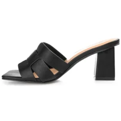 Journee Collection Womens Renatta Tru Comfort Foam Open Square Toe Block Heel Sandals