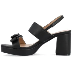 Journee Collection Womens Brookan Sling Back Covered Block Heel Platform Sandals