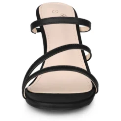 Perphy Strappy Open Toe Wedge Heels Slide Sandals For Women