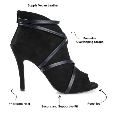 Journee Collection Womens Samara Back Heel Zip Peep Toe Stiletto Booties 9 Journee Collection Womens Samara Back Heel Zip Peep Toe Stiletto Booties - Image 7