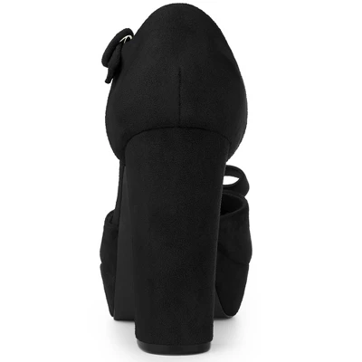 Allegra K Women's Mary Janes Platform Pumps Chunky Heels 5 Allegra K Women's Mary Janes Platform Pumps Chunky Heels - Image 3