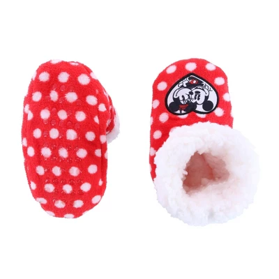 Textiel Trade Kids' Disney Mickey And Minnie Mouse Polka Dot Bootie Slipper 4 Textiel Trade Kids' Disney Mickey And Minnie Mouse Polka Dot Bootie Slipper - Image 2