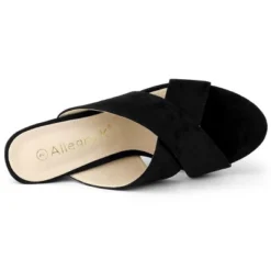 Allegra K Women's Crisscross Strap Block Heel Slide Sandals -Georgia Shoes Shop GUEST d958de9f bdfb 4450 aa5b 160a9f84a790