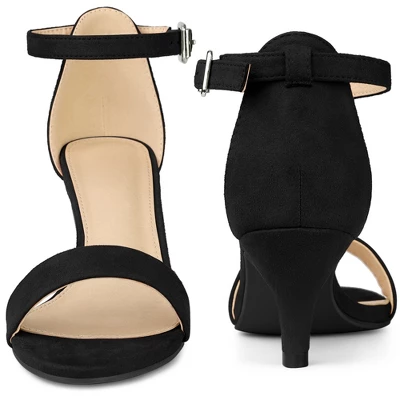 Perphy Open Toe Ankle Strap Kitten Heels Sandals For Women 4 Perphy Open Toe Ankle Strap Kitten Heels Sandals For Women - Image 2