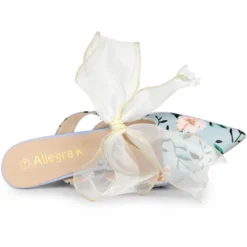 Allegra K Women's Floral Printed Lace Strap Stiletto Heels Mules -Georgia Shoes Shop GUEST db048e11 cfaf 41bf ae5e 89c4a9192243