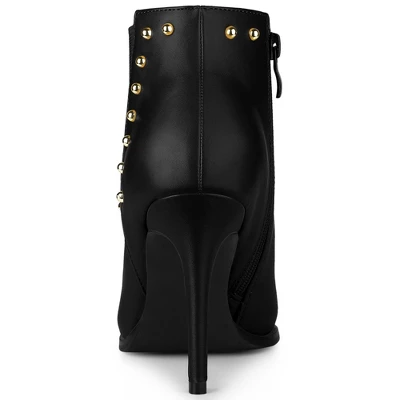 Allegra K Women's Pointed Toe Zip Stiletto High Heel Ankle Boots 5 Allegra K Women's Pointed Toe Zip Stiletto High Heel Ankle Boots - Image 3