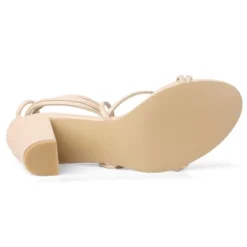 Allegra K Women's Strappy Straps Lace Up Chunky Heel Sandals -Georgia Shoes Shop GUEST dd10a9e4 d724 4127 855f 74f6877b77d8