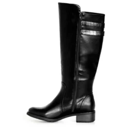 Women's Wide Fit Daphne Tall Boot - Black | EVANS -Georgia Shoes Shop GUEST def603b1 35e6 45d0 b54d 4136dfa01d37