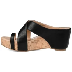 Journee Collection Womens Rayna Tru Comfort Foam Wedge Heel Slip On Sandals