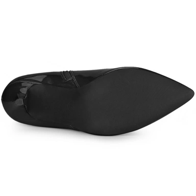 Allegra K Women's V Shape Pointed Toe Stiletto Heel Ankle Boots 7 Allegra K Women's V Shape Pointed Toe Stiletto Heel Ankle Boots - Image 5