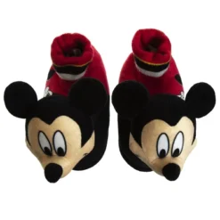 Disney Mickey Mouse 3D Slippers - House Shoes Plush Lightweight Warm Indoor Comfort Soft Aline - Red/Black 3D (size 5-12 Toddler - Little Kid) -Georgia Shoes Shop GUEST e1a6dd1d 15f0 495d af13 6b794d1f7746