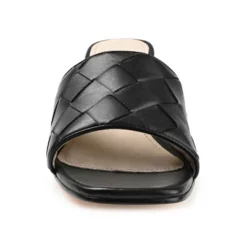 Journee Signature Womens Genuine Leather Kellee Slip On Stacked Heel Open Square Toe Sandals -Georgia Shoes Shop GUEST e1f65709 34d5 4999 af8b 1db84237338d