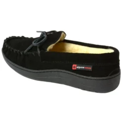 Alpine Swiss Sabine Womens Genuine Suede Shearling Slip On Moccasin Slippers