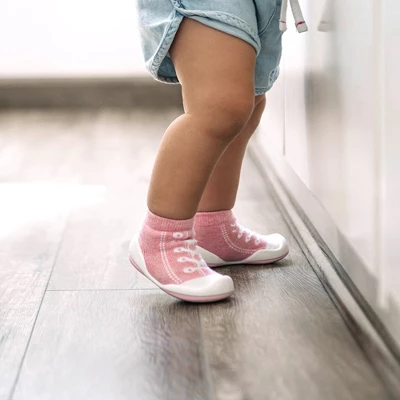 Komuello Toddler First Walk Sock Shoes - Sneakers Pink 11 Komuello Toddler First Walk Sock Shoes - Sneakers Pink - Image 9