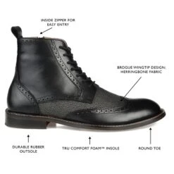 Thomas & Vine Medium And Wide Width Mens Jarett Tru Comfort Foam Lace-up Wingtip Ankle Boot -Georgia Shoes Shop GUEST e6e24330 5c0f 4dfb 8818 850469b3acef