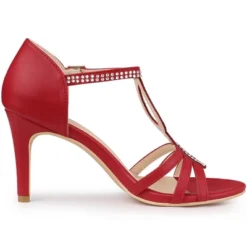 Allegra K Women's Rhinestone Ankle Strap Open Toe Stiletto Heels Sandals -Georgia Shoes Shop GUEST e831cdce 9369 448b 8b6c 92056424d2e6