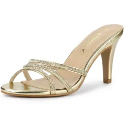 Allegra K Women's Rhinestone Strappy Heel Mules -Georgia Shoes Shop GUEST e831ff8e 65e0 4fd2 91ac 6a353ae09814