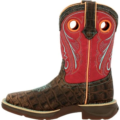 Lil' Rebel By Durango Kids Gator Emboss Red Western Boot, DBT0233, Red 6 Lil' Rebel By Durango Kids Gator Emboss Red Western Boot, DBT0233, Red - Image 4