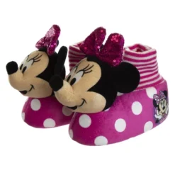 Disney Kids Girl's Minnie Mouse Slippers - Plush Lightweight Warm Comfort Soft Aline House Slippers – 3D Minnie Glitter Bow (size 5-12 Toddler/Little Kid) -Georgia Shoes Shop GUEST e90a9b2f d877 4ff6 87e5 6e03463dd7b0