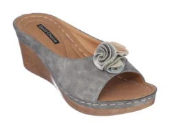 GC Shoes Sydney Flower Comfort Slide Wedge Sandals -Georgia Shoes Shop GUEST e9810731 52dc 406c beea eaca2ba7fa6c