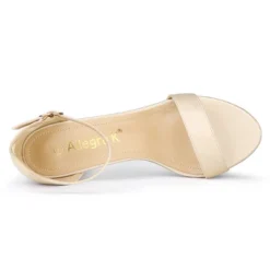 Allegra K Women's Satin Open Toe Ankle Strap Chunky Sandals -Georgia Shoes Shop GUEST ea911033 5073 4a81 93e0 0d8f37145dfc