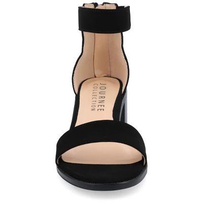 Journee Collection Womens Percy Low Stacked Heel Back Heel Zip Sandals 7 Journee Collection Womens Percy Low Stacked Heel Back Heel Zip Sandals - Image 5