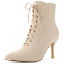 Allegra K Women's Pointy Toe Lace Up Side Zip Stiletto Heels Ankle Boots -Georgia Shoes Shop GUEST ed5f5f24 13da 4de3 81a2 b7d270f20f5b