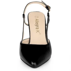 Allegra K Women's Slingback Heel Pointy Toe Buckle Stiletto Heels Mules -Georgia Shoes Shop GUEST edddb010 0642 4271 b72c b0692dde7e36