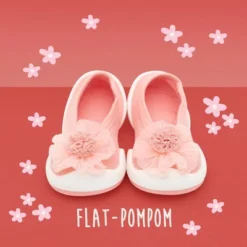 Komuello Toddler Girl First Walk Sock Shoes Flat Style - Pompom Flower Pink -Georgia Shoes Shop GUEST f139e830 a820 44a6 8268 3a547c648813