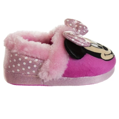 Disney Kids Girl's Minnie Mouse Slippers - Plush Lightweight Warm Comfort Soft Aline House Slippers - Light Pink (size 5-12 Toddler/Little Kid) 5 Disney Kids Girl's Minnie Mouse Slippers - Plush Lightweight Warm Comfort Soft Aline House Slippers - Light Pink (size 5-12 Toddler/Little Kid) - Image 3