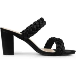 Allegra K Women's Braided Heeled Slip On Chunky Heel Slide Sandals -Georgia Shoes Shop GUEST f30862bc 78da 4cfc ba17 5a6e4cbb73aa