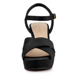 Allegra K Women's Platform Chunky Heels Slingback Sandals