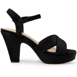 Allegra K Women's Platform Chunky Heels Slingback Sandals -Georgia Shoes Shop GUEST f42491ed cc6f 4ddd be47 0baaade29647