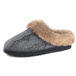 RockDove Women's Cable Knit Faux Fur Collar Slip-On -Georgia Shoes Shop GUEST f64b269e 3c45 44c1 9aa1 df29c4c428fa