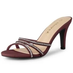 Allegra K Women's Rhinestone Strappy Heel Mules -Georgia Shoes Shop GUEST f881cbbd 96f4 40f4 9475 a82da89bf4df