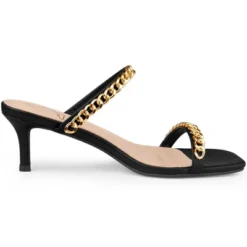 Perphy Snakeskin Printed Square Toe Chain Stiletto Heels Slide Sandals For Women -Georgia Shoes Shop GUEST f910d932 5e3e 4c2f 801c ecc0563a354d