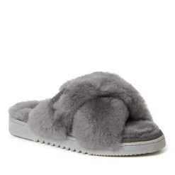 Fireside By Dearfoams Women's New Castle Genuine Shearling Cross Band Slide -Georgia Shoes Shop GUEST f99e0d05 4ed0 4f79 90b5 fe718c1f14e5