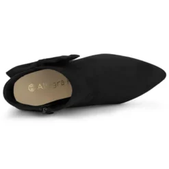 Allegra K Women's Pointed Toe Zip Stiletto Bow Heels Boots -Georgia Shoes Shop GUEST fce8d6f4 12d3 4db1 89a8 880f10f3b6e4