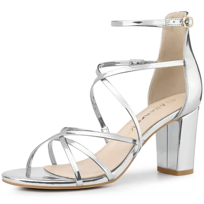 Allegra K Women's Strappy Crisscross Strap Block Heels Sandals 10 Allegra K Women's Strappy Crisscross Strap Block Heels Sandals - Image 8