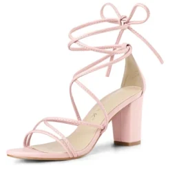 Allegra K Women's Strappy Straps Lace Up Chunky Heel Sandals -Georgia Shoes Shop GUEST ff223c8f 2434 4933 be52 cfe260f7dba7