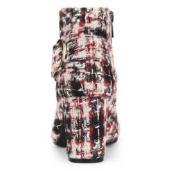 Allegra K Women's Plaid Pointed Toe Chunky Heels Ankle Boots -Georgia Shoes Shop GUEST ffbe1019 8347 4a49 9f6a 80d303091bbb